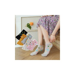 Polka-Dot Five-Toe Ankle Socks