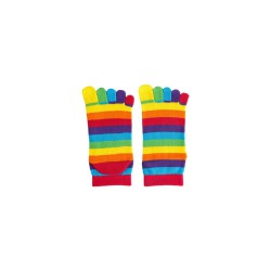 Rainbow Stripe Five-Toe Socks